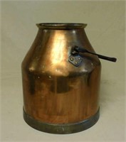Copper Dairy Pail with Handle.
