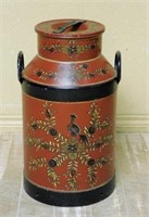 Belgian Hand Painted Dairy Can.