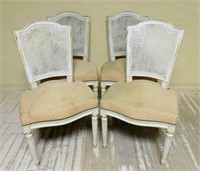 Louis XVI Style Painted Cane Back Chairs.