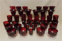 Ruby Red Glass Stemware Selection.