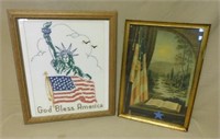 Patriotic Cross Stitch and Holmes' Framed Print.