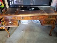 Solid Oak Leather Top Desk