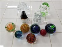 Lot Of 11 Art Glass Paperweights