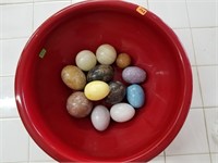 Ceramic Bowl Full Of Marble Eggs