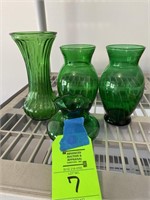 4pcs Green Glassware