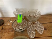 5pc Assorted Cut Glass Bowls