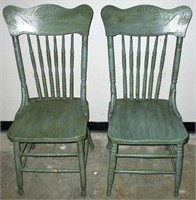 Pair of Shabby Chic Spindle Back Tall Chairs