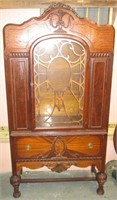 Victorian Style Fancy Carved Oak China Cabinet