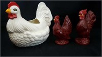 Ceramic Chickens & Rooster