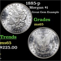 1885-p Morgan $1 Grades GEM Unc