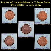 Lot #76 of the 450 Masonic Tokens from The Walter
