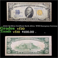1934A $10 Silver Certificate North Africa  WWII Em