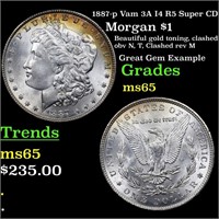 1887-p Vam 3A I4 R5 Super CD Morgan $1 Grades GEM