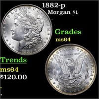 1882-p Morgan $1 Grades Choice Unc