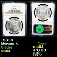 1881-s Morgan $1 Graded ms62
