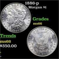 1886-p Morgan $1 Grades GEM+ Unc