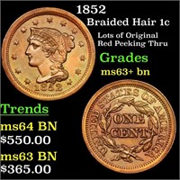 1852 Braided Hair 1c Grades Select+ Unc BN