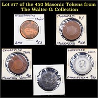 Lot #77 of the 450 Masonic Tokens from The Walter
