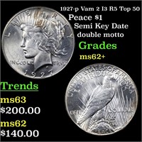 1927-p Vam 2 I3 R5 Top 50 Peace $1 Grades Select U