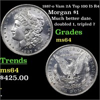 1887-o Vam 2A Top 100 I5 R4 Morgan $1 Grades Choic