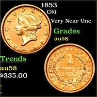 1853 G$1 Grades Choice AU/BU Slider