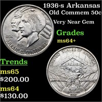 1936-s Arkansas Old Commem 50c Grades Choice+ Unc