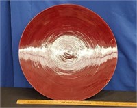 Large Red Decor Plate 26"