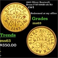 1863 Oliver Boutwell, Brass F-NY-890B-11b R3 cwt G