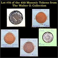 Lot #78 of the 450 Masonic Tokens from The Walter