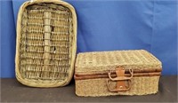 Picnic Basket and Wicker Tray