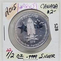2015 1/2oz .999 Silver Canada $2