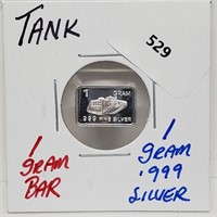 1G .999 Silver Bar Tank
