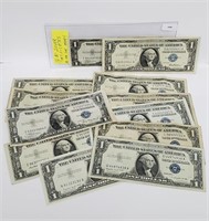12 $1 Silver Certificates All For One Money