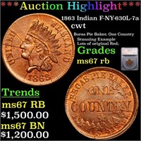 *Highlight* 1863 Indian F-NY-630L-7a cwt Graded ms
