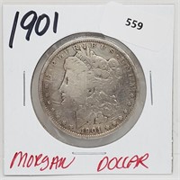 1901 90% Silver Morgan $1 Dollar
