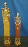 Pair Porcelain Oriental Statues