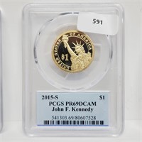 PCGS 2015-S PR69DCAM JFK $1 Dollar
