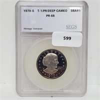 SEGS 1979-S T-1/PR/Deep Cameo PR68 SBA $1