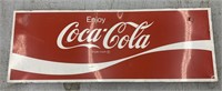 VTG Coca Cola sign 10" H x 28" W.