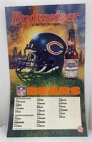 Budweiser poster board with NFL Chicago Bears