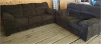 Dark Brown Sofa and Loveseat Set