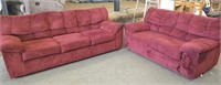 Dark Red Sofa and Loveseat Set