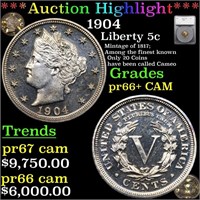 *Highlight* 1904 Liberty 5c Graded pr66+ CAM