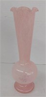 Pink blown glass vase 9 1/2" H.