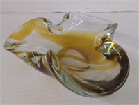Vintage art Glass Ashtray 7" W.