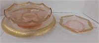 Rose tone Glass serving plates