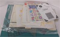 Lot w/ quilt patterns and measurement tools for