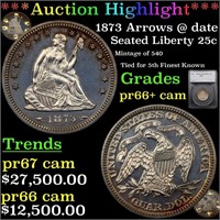 *Highlight* 1873 Arrows @ date Seated Liberty 25c