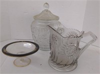 Glassware Pitcher Jar and candy Dish