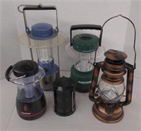 Various battery operated camping lanterns